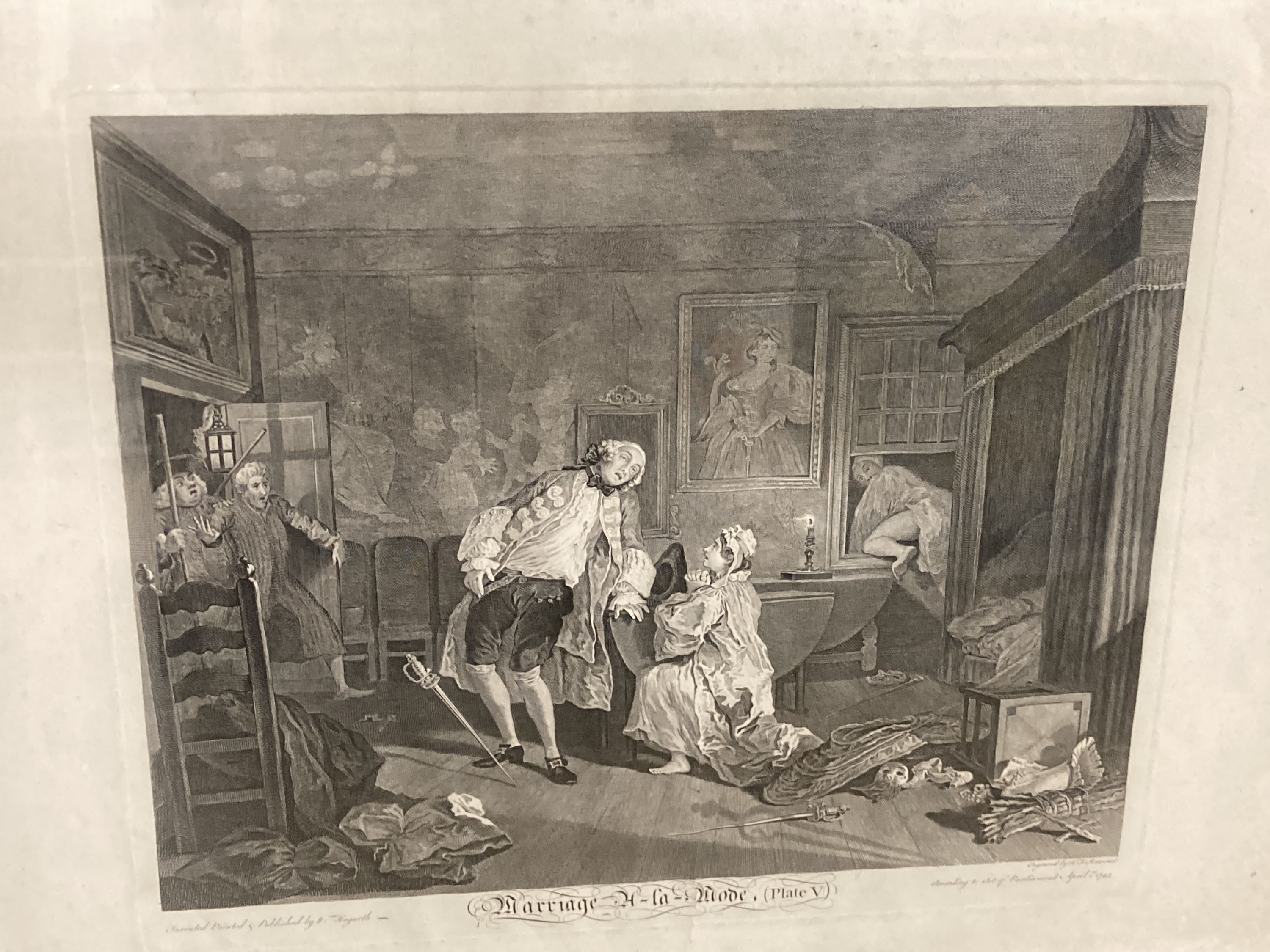 After Hogarth, a set of 6 engravings, Marriage A-La Mode, 38 x 46cm